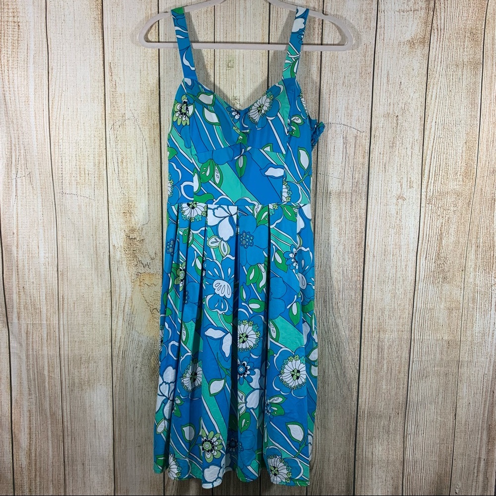 Sandra Darren Pin-Up Style Floral Sleeveless Dress